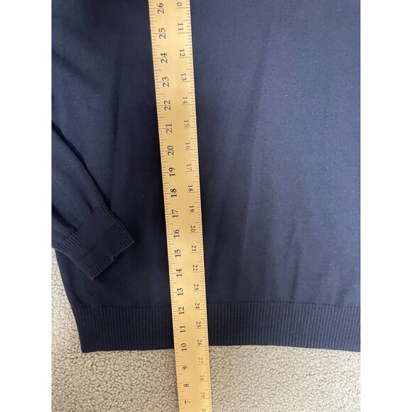 Jos. A. Bank v neck navy blue banded‎ bottom sweater size large L - Picture 4 of 7